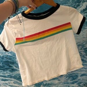 Rainbow Row Ringer Tee